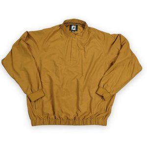 Footjoy Golf‎ Pullover Jacket Mens Large Brown Mustard Windbreaker Pullover Coat